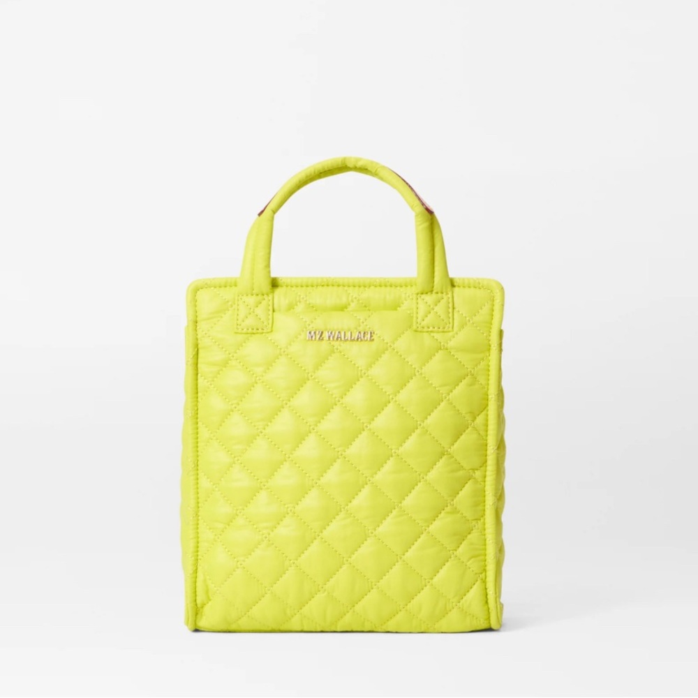 MZ Wallace acid yellow quilted small box crossbody tote bag